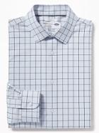 Old Navy Mens Slim-fit Built-in Flex Signature Non-iron Shirt For Men Blue Plaid Size M