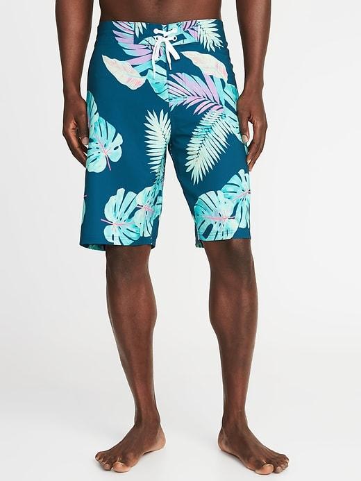 Old Navy Mens Built-in Flex Printed Board Shorts For Men (10) Green Palm Leaf Size 31w