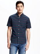 Old Navy Classic Slim Fit Dobby Shirt For Men - Midnight River
