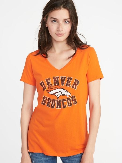 Old Navy Womens Nfl Team Graphic V-neck Tee For Women Broncos Size L