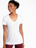 Old Navy Womens Ultra-light V-neck Performance Tee For Women Bright White Size S
