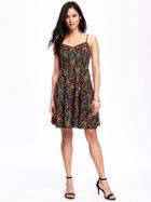 Old Navy Fit & Flare Cami Dress For Women - Multi Print
