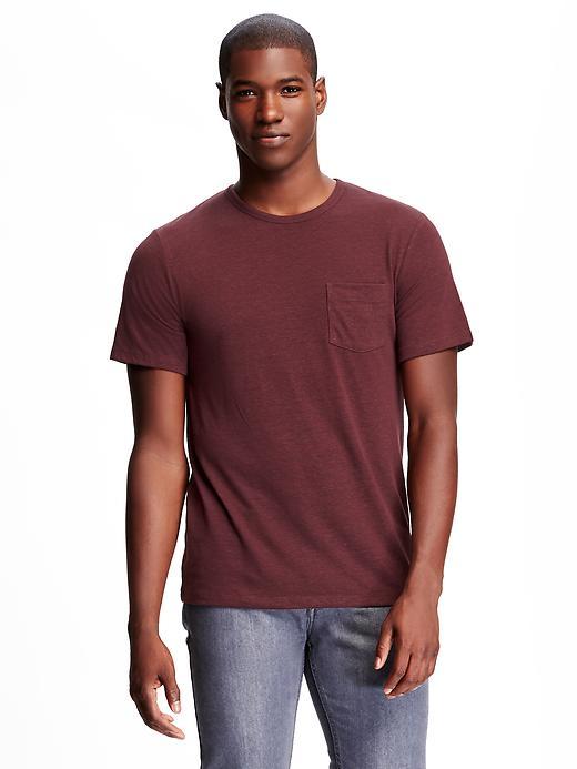 Old Navy Linen Blend Pocket Tee For Men - Red Wine Vinegar