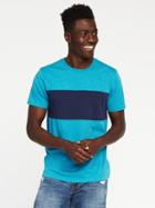 Old Navy Mens Soft-washed Color-block Tee For Men Oasis Lagoon Size Xl