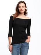 Old Navy Womens Semi-fitted Off-shoulder Top For Women Black Size S