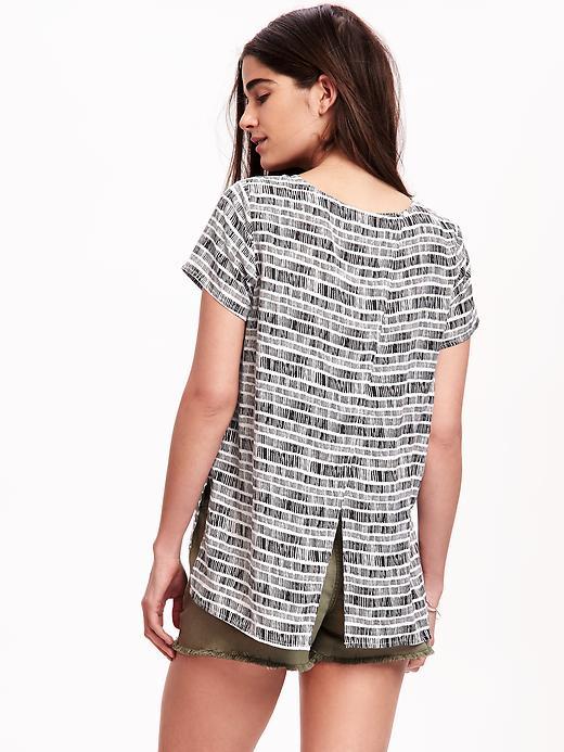 Old Navy Open Back Tee For Women - White/black