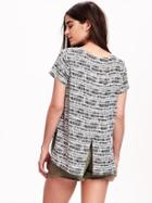 Old Navy Open Back Tee For Women - White/black