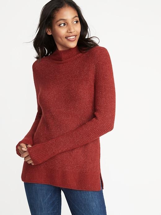 Old Navy Womens Mock-neck Sweater For Women Rust Size M