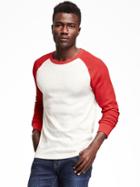 Old Navy Logo Graphic Waffle Knit Tee For Men - Light Grey Heather