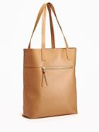 Old Navy Unstructured Faux Leather Tote For Women - Tan