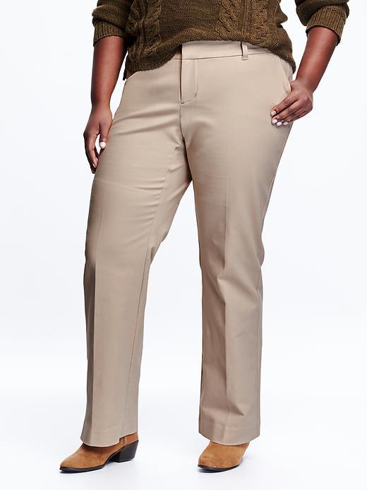 Old Navy Womens Smooth &amp; Slim Pants Size 16 Long Plus - Rolled Oats