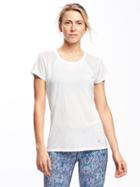 Old Navy Go Dry Cool Mesh Running Tee For Women - Bright White