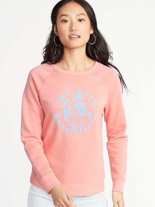Relaxed Graphic Crew-neck Sweatshirt For Women