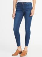 Old Navy Womens Mid-rise Built-in Sculpt Rockstar Raw-hem Super Skinny Jeans For Women Ferni Size 0
