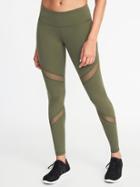 Old Navy Womens Mid-rise Mesh-panel Compression Leggings For Women Medium Green Size Xl
