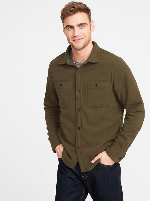Old Navy Mens Micro Performance Flee Shirt For Men Matcha Green Size Xxxl