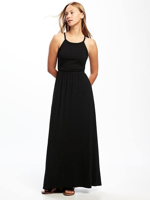 Old Navy High Neck Maxi Dress For Women - Black