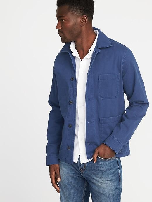 Old Navy Mens Built-in Flex Chore Jacket For Men Hyper Blue Size Xl