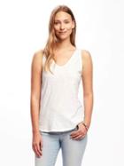 Old Navy Everywear Relaxed Racerback Tank For Women - Cream