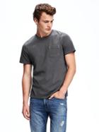Old Navy Garment Dyed Crew Neck Pocket Tee For Men - Gray Charles