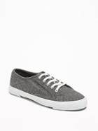 Old Navy Womens Wool-blend Lace-up Sneakers For Women Gray Size 10