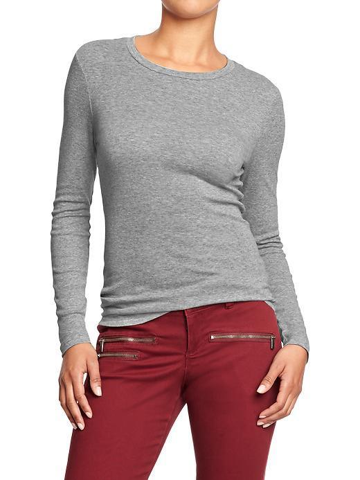 Old Navy Womens Perfect Tees - Light Heather Gray