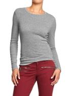 Old Navy Womens Perfect Tees - Light Heather Gray