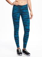 Old Navy Go Dry Mid Rise Printed Compression Leggings For Women - Teal Camo