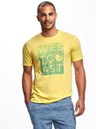 Old Navy Soft Washed Graphic Crew Neck Tee For Men - Sun On The Beach