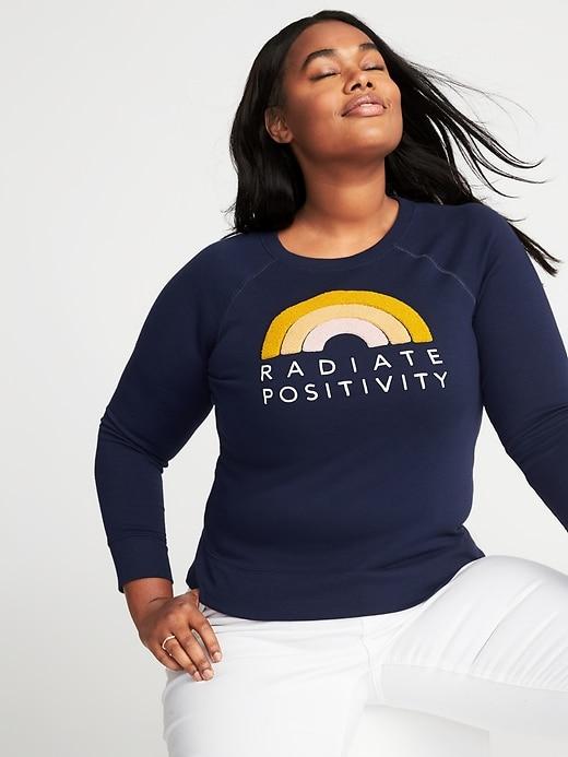 Old Navy Womens Relaxed Plus-size Graphic French-terry Sweatshirt Rainbow Size 4x