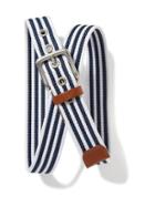 Old Navy Striped Webbed Canvas Belt For Men - Blue/white Stripe