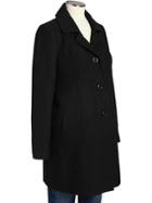 Old Navy Womens Long Wool Blend Coats - Black Jack