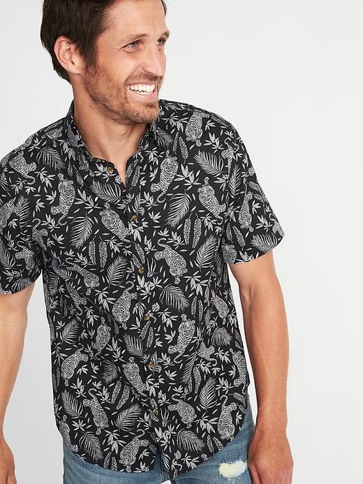 Old Navy Mens Slim-fit Built-in Flex Classic Shirt For Men Tigers Size Xs