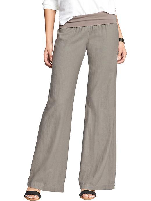 Old Navy Womens Linen Blend Pull On Pants Size Xl - Amalgam