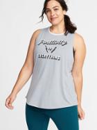 Old Navy Womens Relaxed Plus-size Graphic Muscle Tank Positivity Is Everything Size 1x
