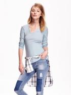 Old Navy Perfect V Neck Tee Size M - San Francisco Sky