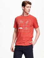 Old Navy Humor Graphic Tee For Men - Drop Dead Red