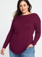 Old Navy Womens Classic Plus-size Curved-hem Sweater Winter Wine Size 1x