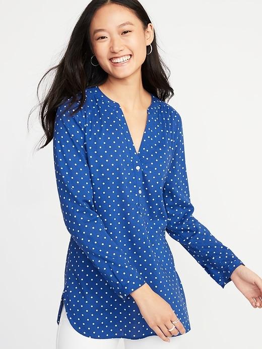 Relaxed Slub-knit Tunic For Women