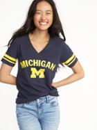 Old Navy Womens College Team Sleeve-stripe Tee For Women University Of Michigan Size Xxl