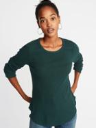 Old Navy Womens Slim-fit Luxe Rib-knit Top For Women Botanical Green Size L