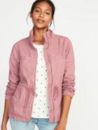 Old Navy Womens Twill Field Jacket For Women Mauve Over, Pink Size Xs