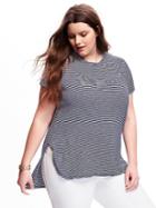 Old Navy Short Sleeve Hi Lo Plus - Navy Stripe