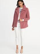 Old Navy Womens Sherpa Coat For Women Mauve Size L
