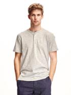 Old Navy Heather Henley Tee For Men - Heather Oatmeal
