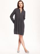 Old Navy Pintuck Swing Dress For Women - Carbon