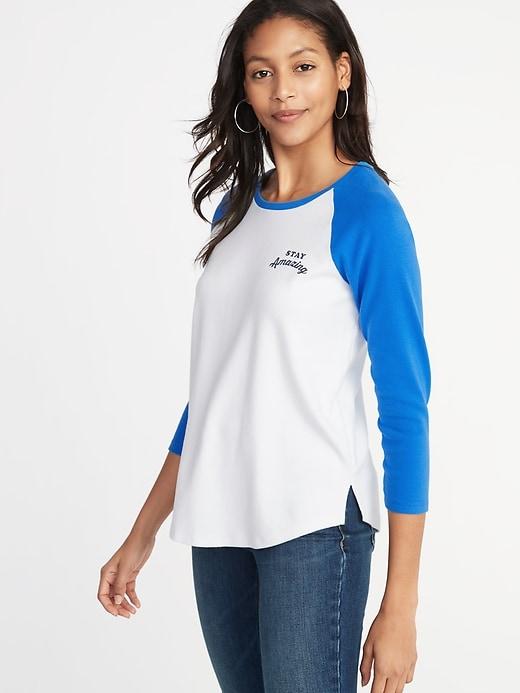 Old Navy Womens Relaxed Graphic Raglan-sleeve Tee For Women Stay Amazing Size M