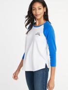 Old Navy Womens Relaxed Graphic Raglan-sleeve Tee For Women Stay Amazing Size M