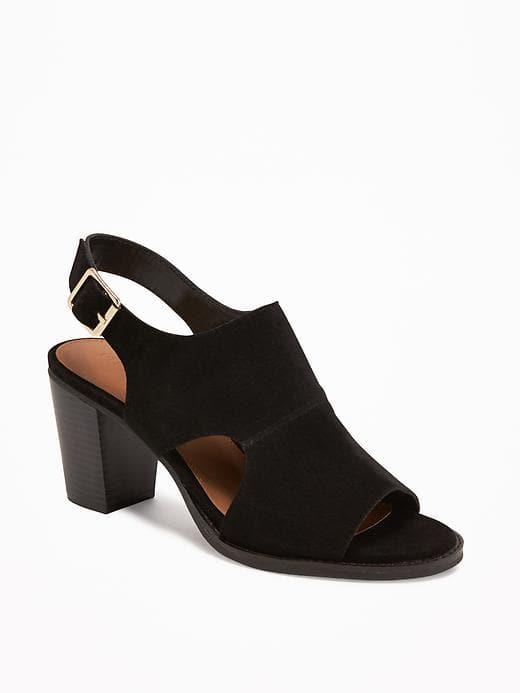 Old Navy Sueded Sling Back Booties For Women - Blackjack
