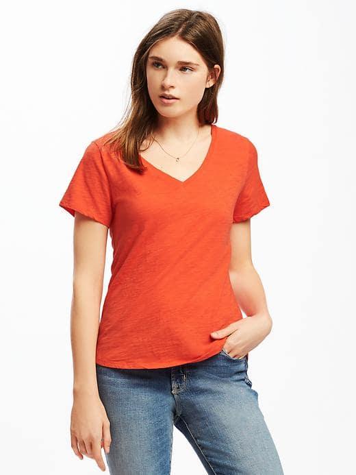 Old Navy Everywear Slub Knit Tee For Women - Hot Tamale